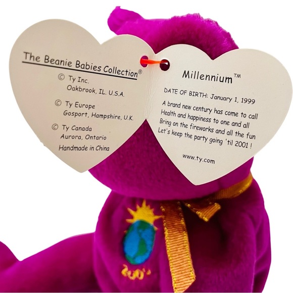 Ty BEANIE BABIES “MILLENNIUM” 2000 Millenium Bear 💜 - Picture 6 of 8
